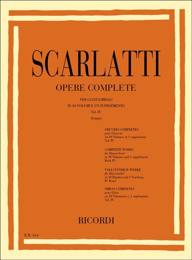 Opere Complete Per Clavicembalo Vol. IV - Ed. A. Longo - Sonate 151-200 - pro cembalo